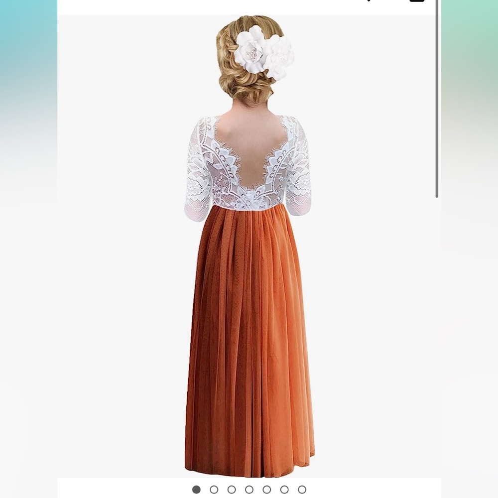 4T Burt orange special occasion dress